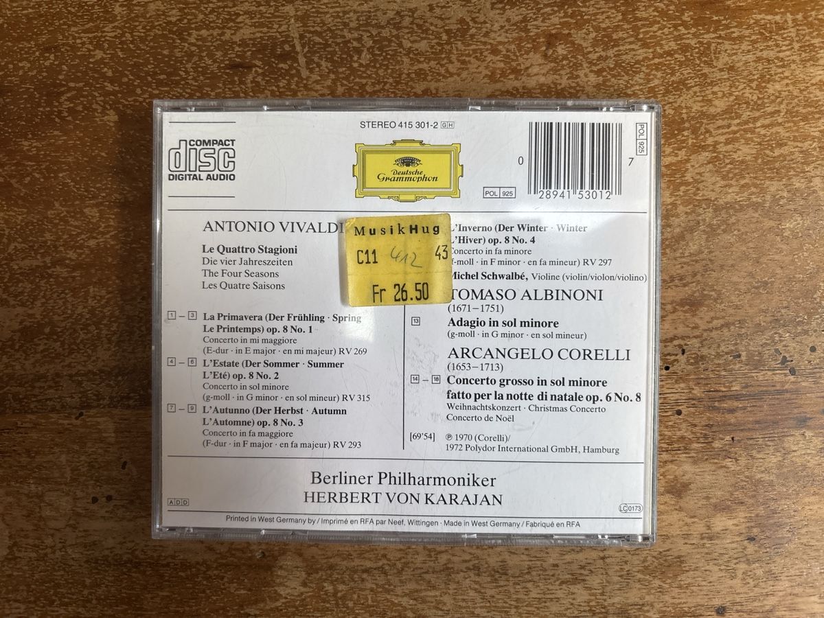 CDs: Vivaldi - The Four Seasons CD – D'occasion à Bern par nic_7mr6 2