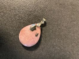 Rhondonitanhänger mit Öse aus 925er Silber