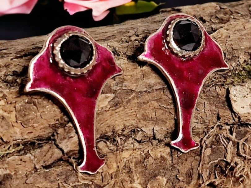 Orecchini pendenti & Orecchini a lobo: Statement-Ohrstecker, Bronze coloriert, mit Granat – Nuovo e nell'imballaggio originale da Aarau venduto da Schmuckhoehle_MD 3