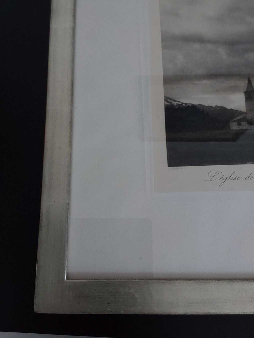 Foto & Immagini: Albert Steiner.Kirchlein bei Sils.Mit Rahmen 45x54 cm. – Usato da Steinach venduto da Chilli1957 7