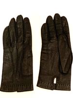 Schwarze Lederhandschuhe Gr. 7,5 Vintage Winter