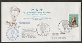 Ballon Schweiz HB-BOP 1980 Italien PEGOGNAGA Luftpost