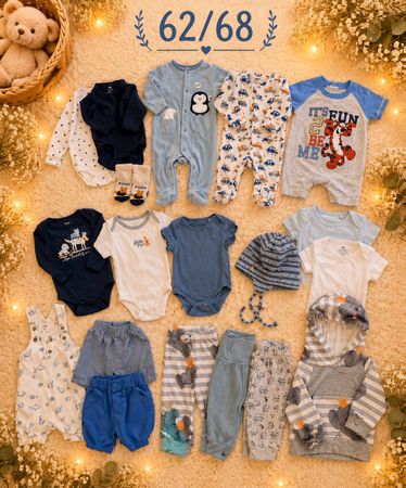 Babykleider-Set blau, Grösse 62/68  Top Zustand!