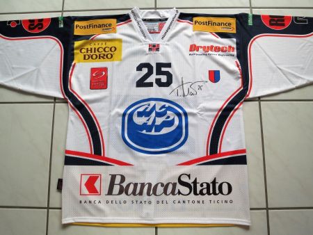 HC Ambri-Piotta Game Worn Ice Hockey Jersey Trevor Meier #25