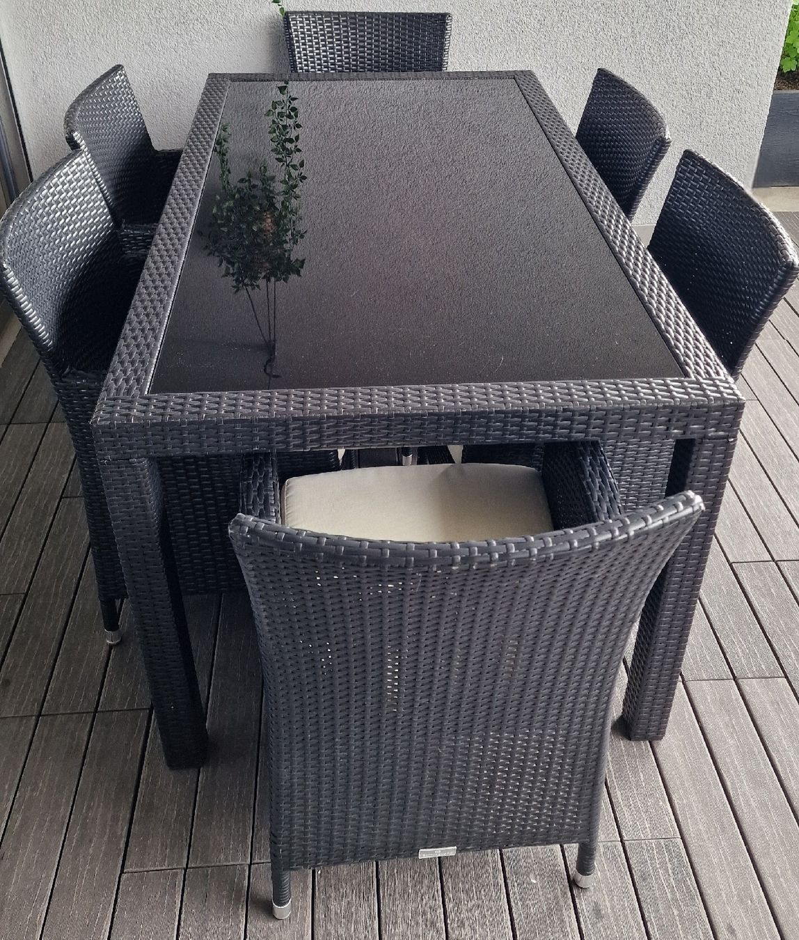Set di tavolo e panche: Rattan Sitzgruppe – Usato da Zug venduto da Moehrli81 2