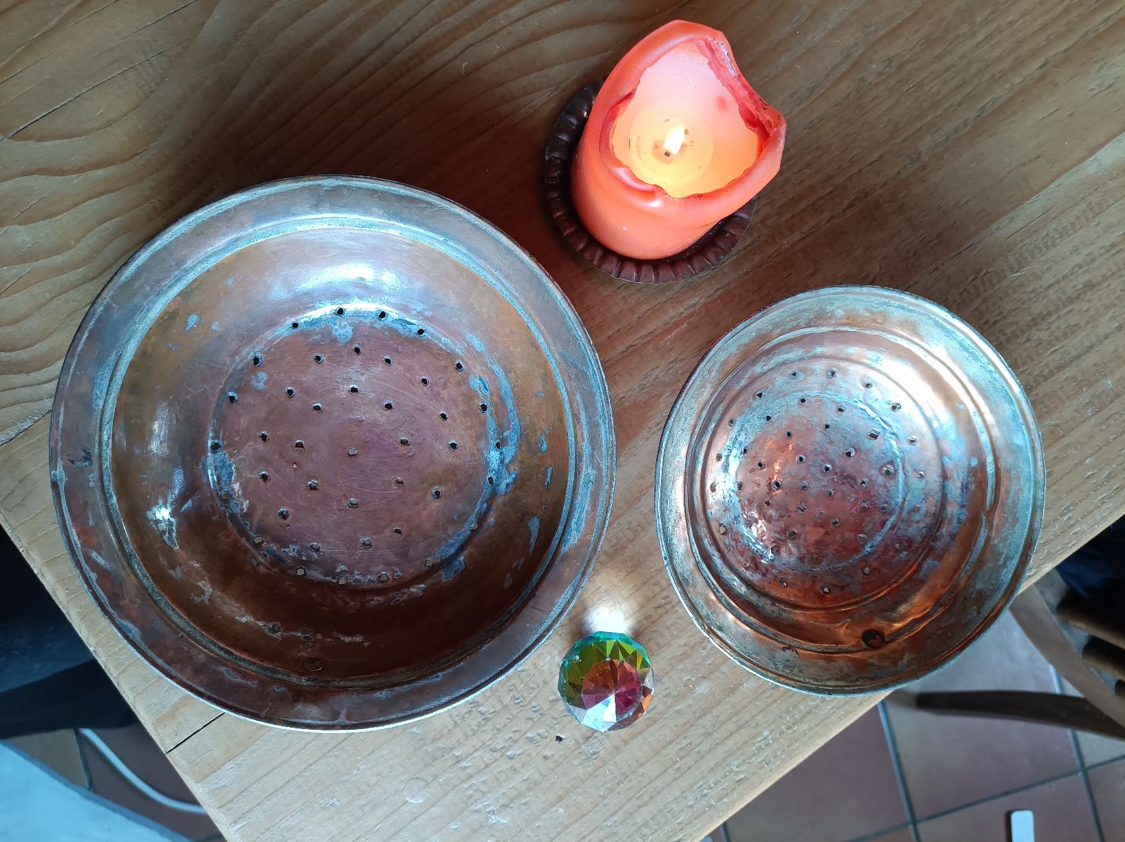 Cucine complete: Kupfer Durchschlag Sieb Set, Vintage Stil - Herbstdeko – Usato da Peccia venduto da LillyMarie98 4