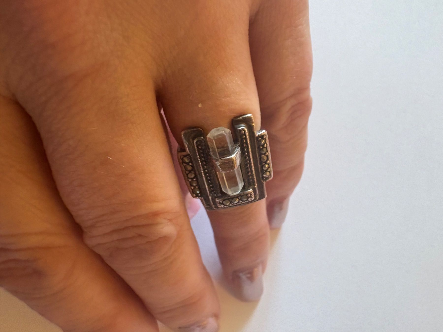 Anelli: 925 Ring mir Bergkristall – Usato da Murten venduto da Tzaugg 5