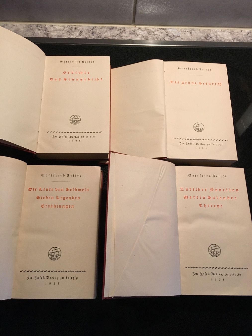 Bücher: 4 Bände Gottfried Keller Werke 1921 – Gebraucht aus Oberwil BL von elk_wf5x 1