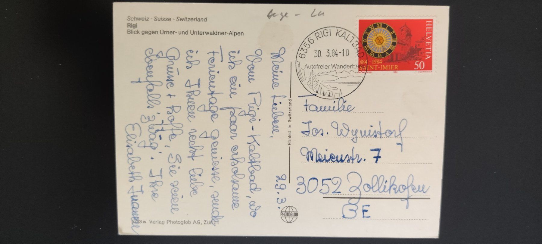 Cartoline postali: Vintage Rigi Postkarte, verschneite Alpen – Usato da Ohmstal venduto da Lebensfreude05 1