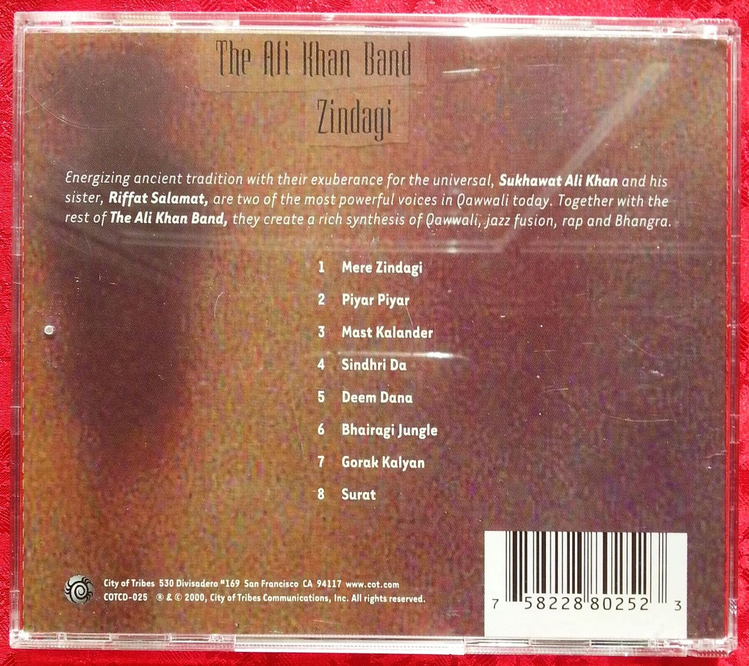 CD: CD THE ALI KHAN BAND - Zindagi, 2000 – Usato da Oberriet SG venduto da Manick 1