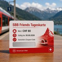 SBB Friends Tageskarte – Wert CHF 80 – gültig bis 30.09.2026
