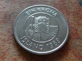 ISLANDE  1  Krone  1989