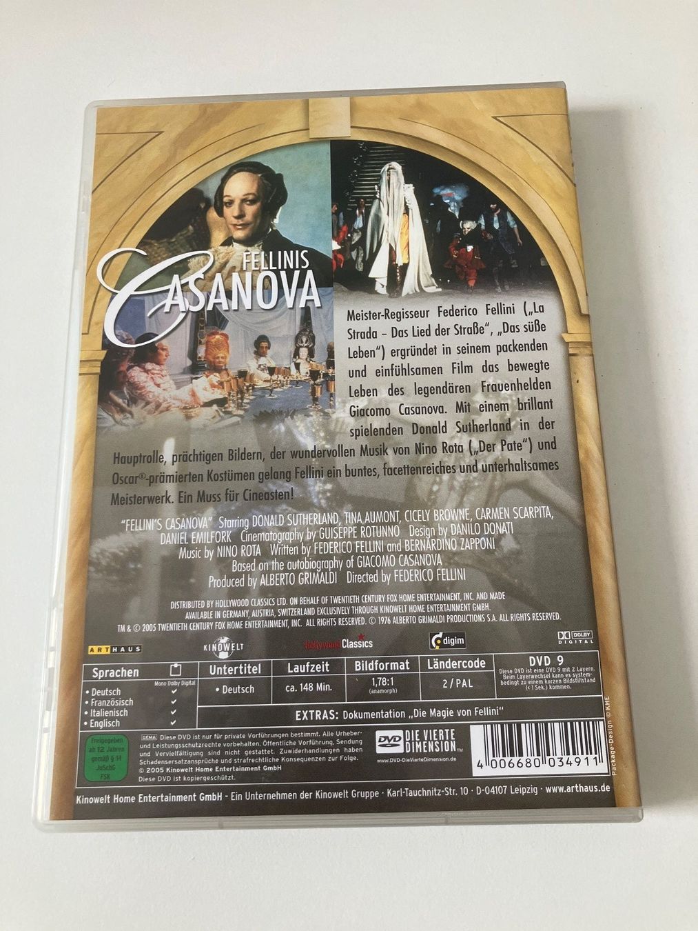 Alle DVDs: Fellini's Casanova (DVD) Donald Sutherland – Gebraucht aus Arbon von HelFer01 1