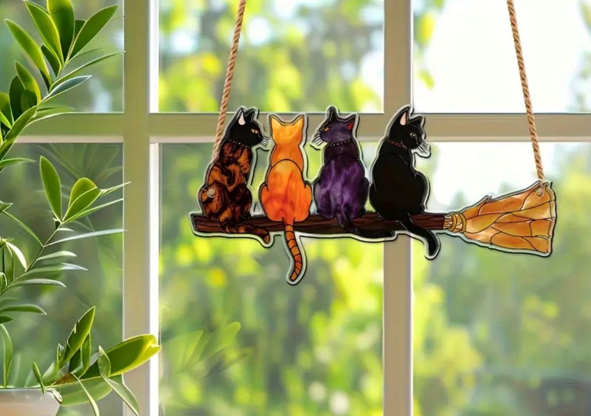 Tutte le decorazioni: Halloween Deko: Hexenbesen mit Katzen – Nuovo e nell'imballaggio originale da Gams venduto da Mariawicca 1