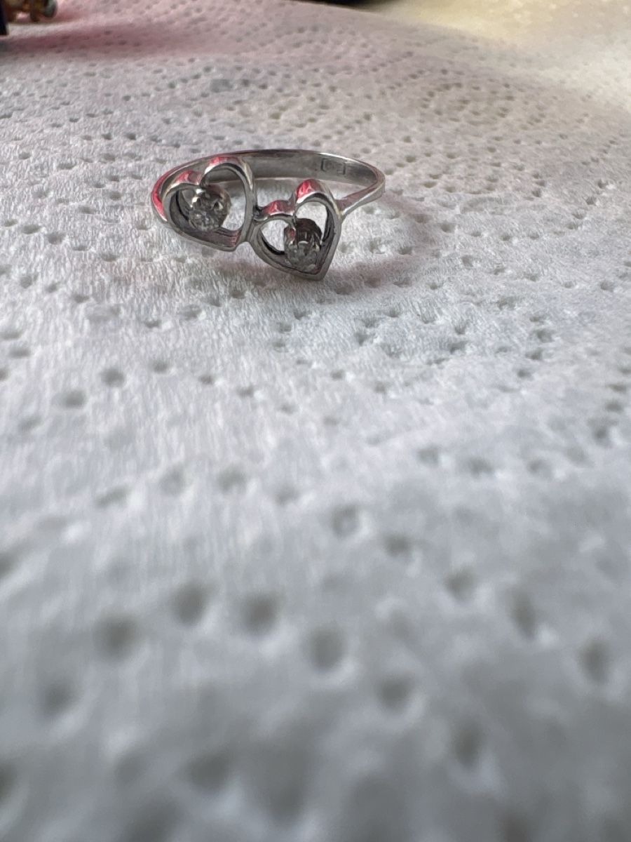 Anelli: Bague deux coeurs or blanc 18k – Usato da Versoix venduto da tem_f7yk 3