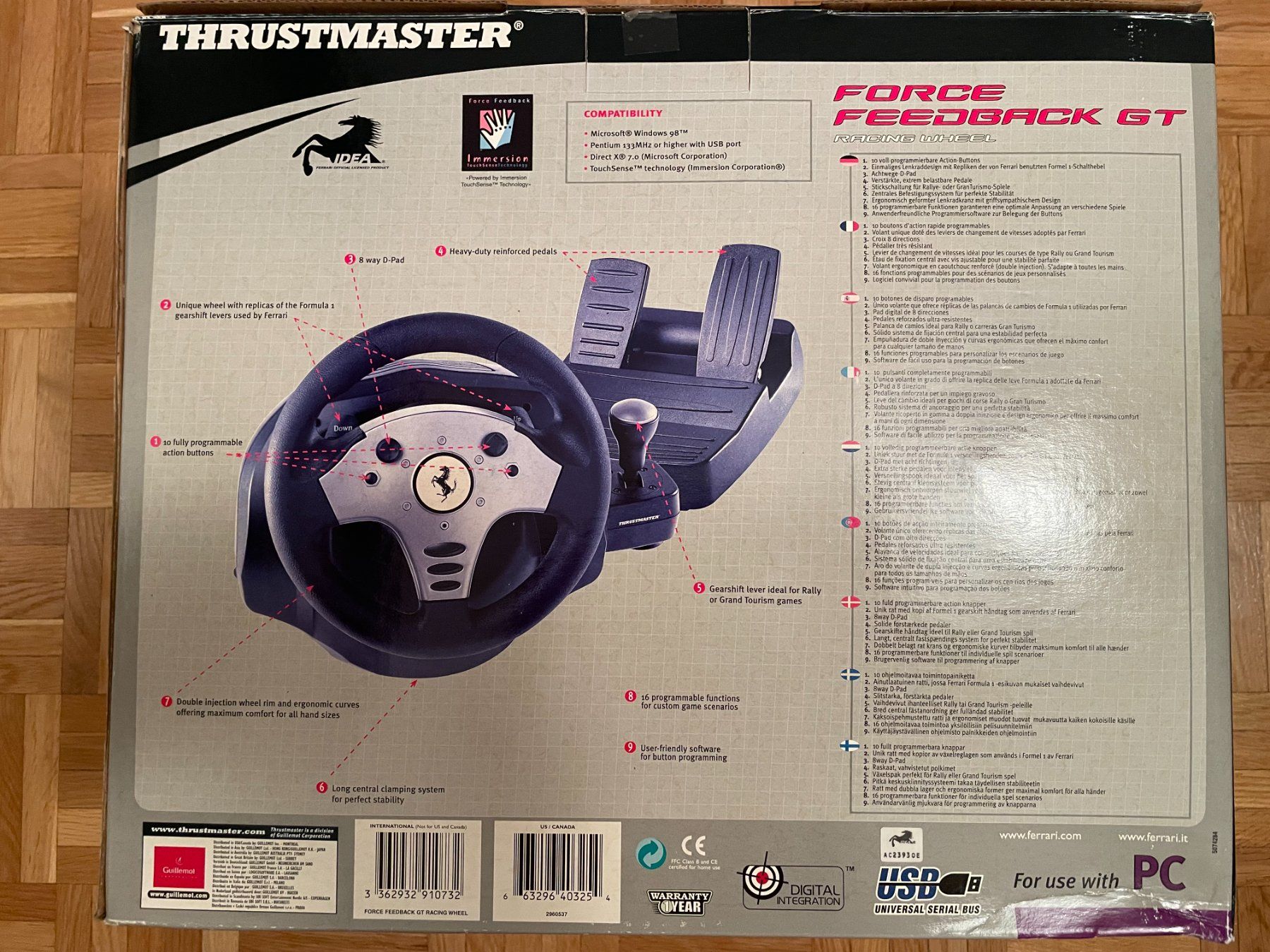 Thrustmaster Controller: THRUSTMASTER FORCE FEEDBACK GT STEERING WHEEL & PEDALS OVP – Usato da Viganello venduto da AMG_GT