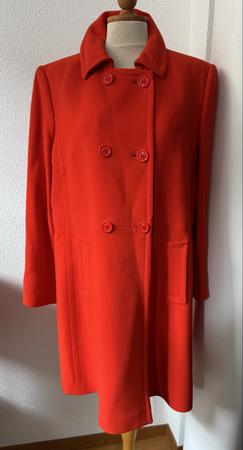 Superbe manteau DEVERNOIS rouge/orange vif, taille 44