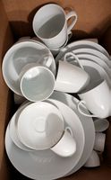 Geschirr Set Weiss Teller und Tasse 