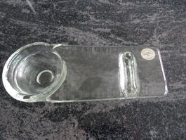 GLAS HERGISWIL SCHÄLCHELI MIT HALTERUNG ANTIK VINTAGE
