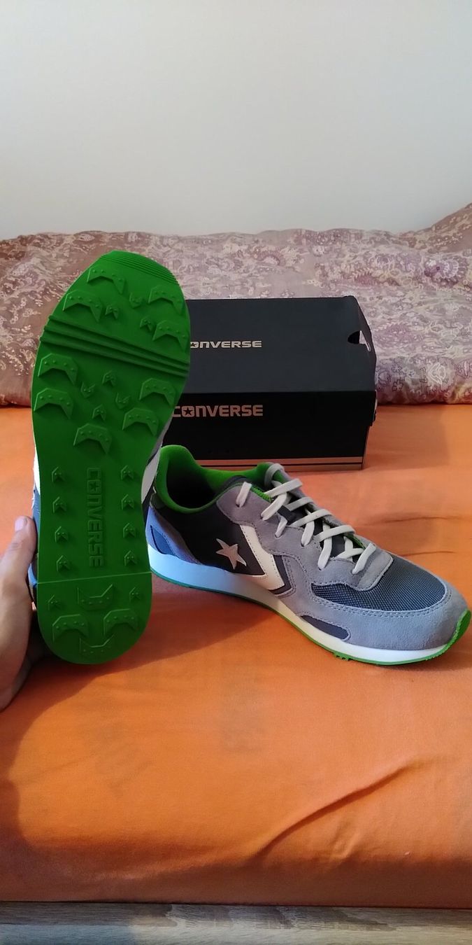 Converse Scarpe da uomo: Converse Sneaker in Grau, Weiss, Grün Gr. 43 – Nuovo e nell'imballaggio originale da Zürich venduto da alessa88 2