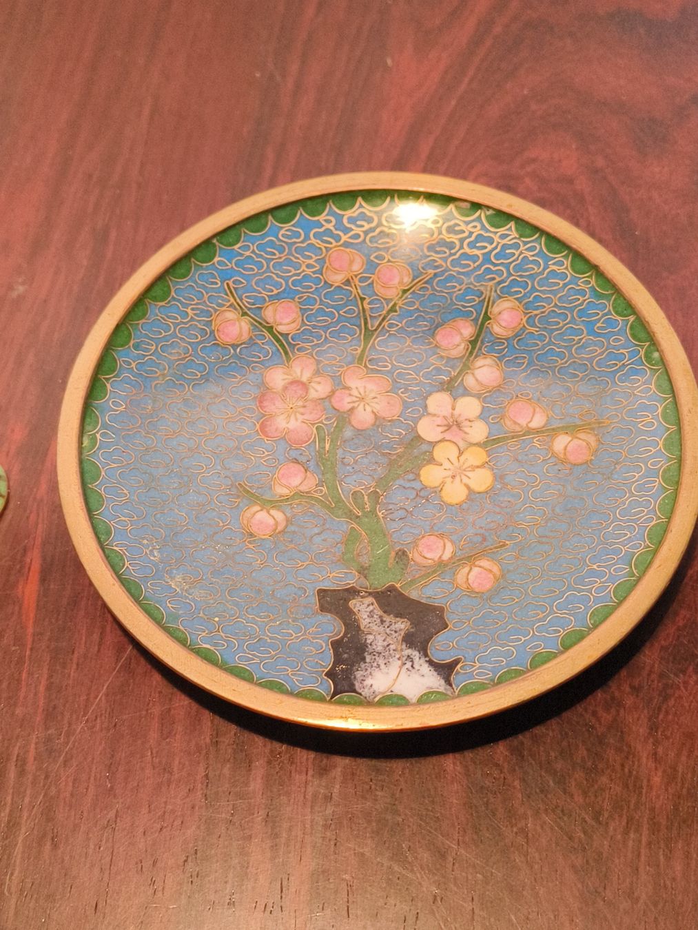 Piatti: Cloisonne Glocke Teller Vintage Messing Emaille Blume – Usato da stettlen venduto da VintageBern_ch 3