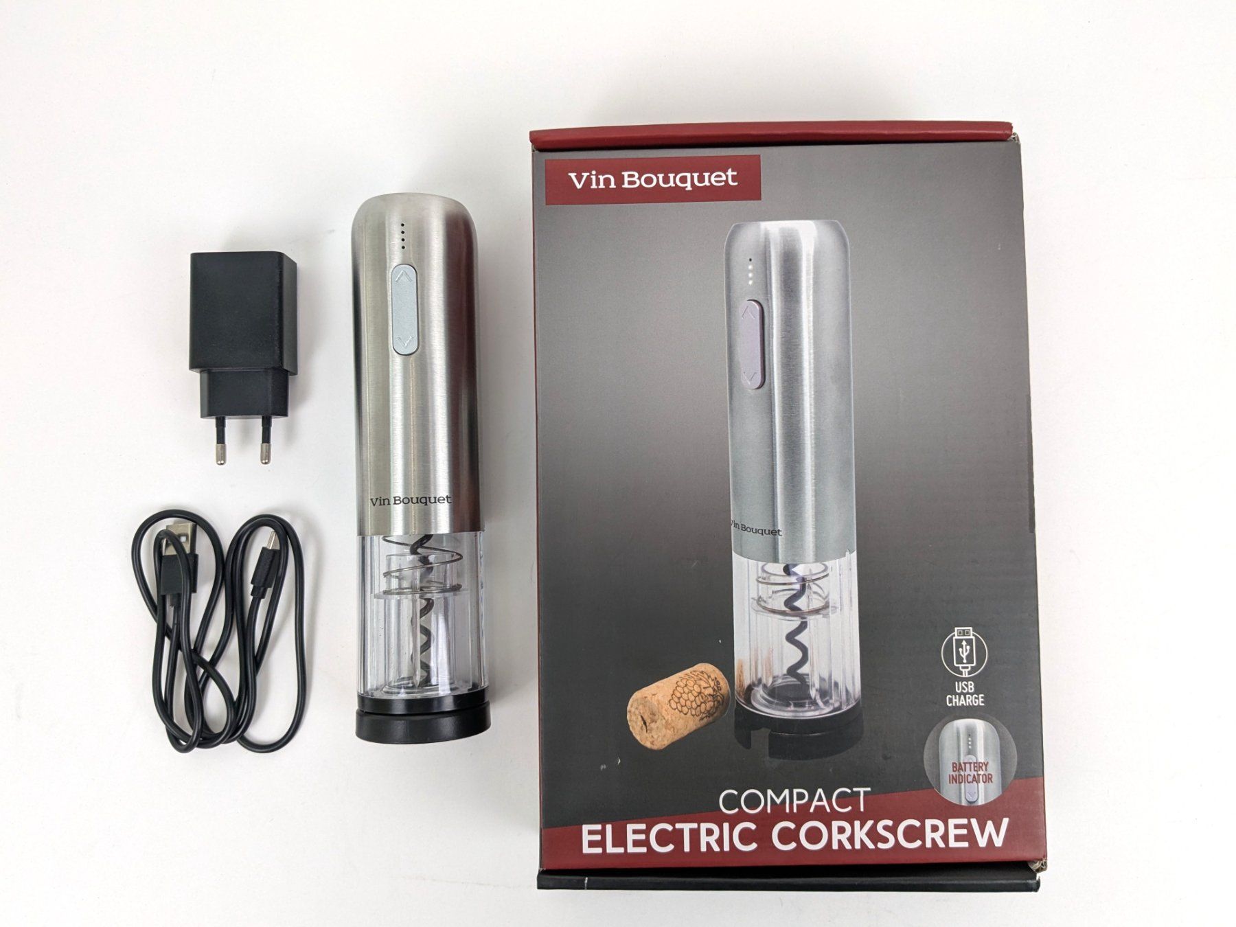 Apribottiglie & Tappi per chiusura: VIN BOUQUET Compact Elektrischer Korkenzieher – Usato da Dintikon venduto da Restwert_Dintikon