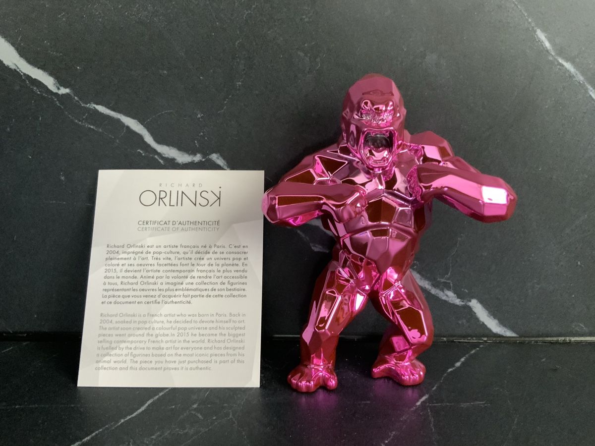 Orlinski Editions Statuette: Kong rose Richard Orlinski – Nuovo e nell'imballaggio originale da Courgenay venduto da Jacquesdr