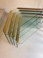 Galloti&radice Tables gigognes  en verre et laiton, design!
