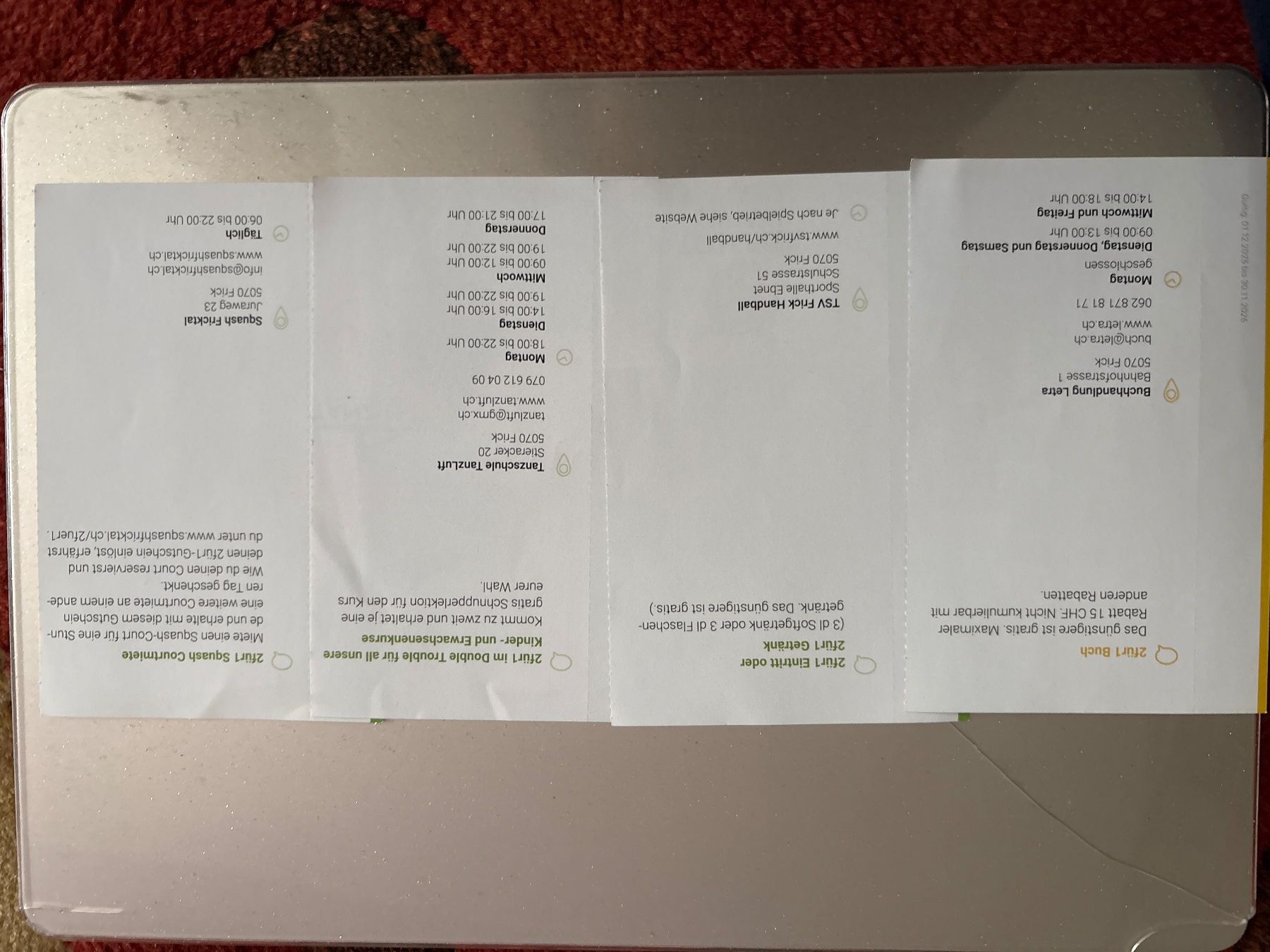 Bons: 15 bons de réduction à Frick – Neuf (Voir description) à Düdingen par Yellow 2