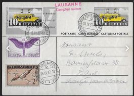 1937 PK mit aussergewöhnlicher Lausanne Frankatur