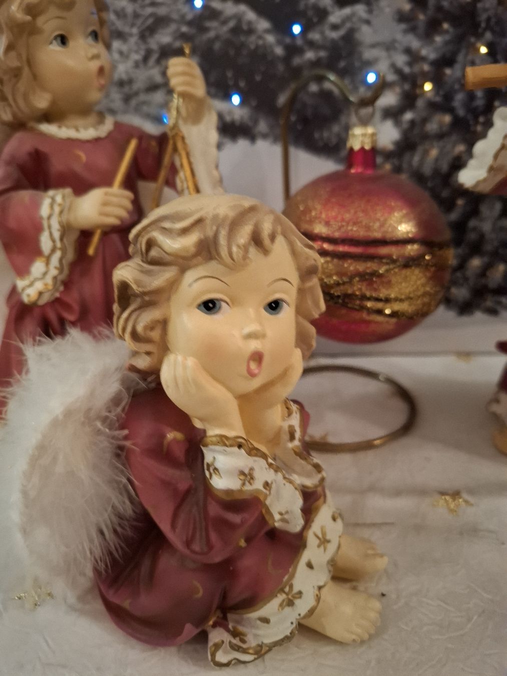 Tutte le decorazioni: MUSIZIERENDE ENGELI MIT WEIHNACHTSKUGEL AM MESSINGSTÄNDERLI – Nuovo (secondo la descrizione) da Gretzenbach venduto da schibaya 7