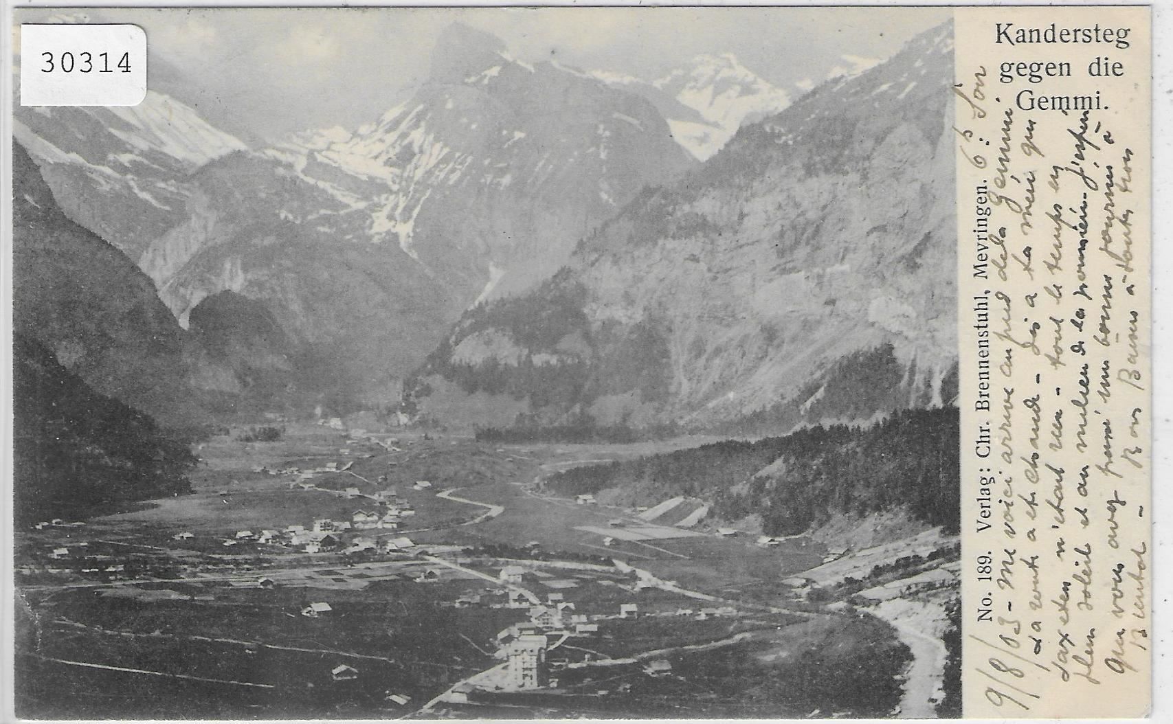 Cartoline postali: Kandersteg gegen die Gemmi - 1903 – Usato da Ettingen venduto da Kartenplanet