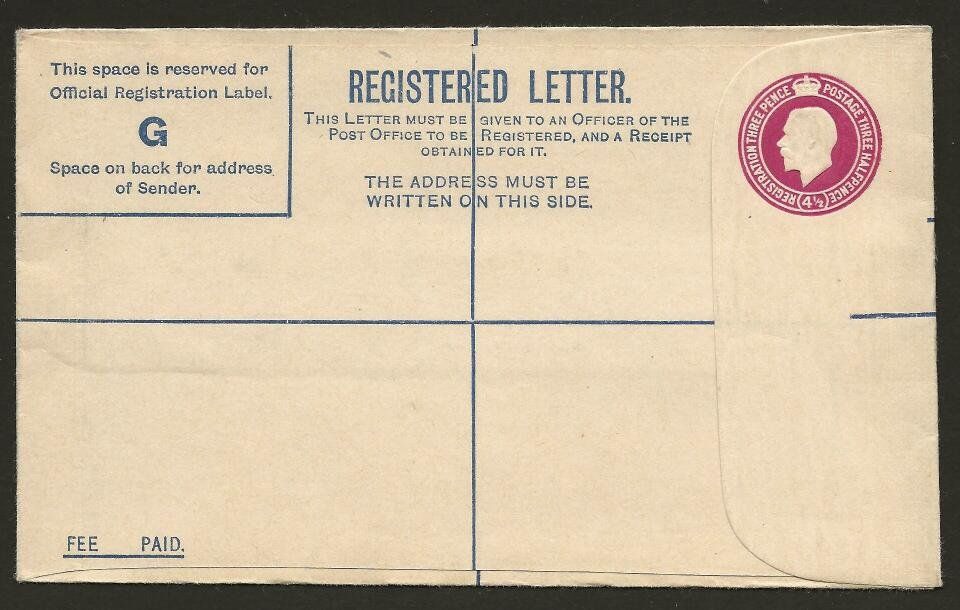 Alle Briefmarken: GB  Ganzssache eingeschr. Brief George V – Gebraucht aus Arlesheim von kuhnphila