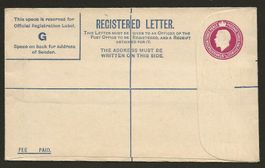 GB  Ganzssache eingeschr. Brief George V