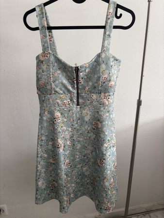 Kleid blau mit Blumen 