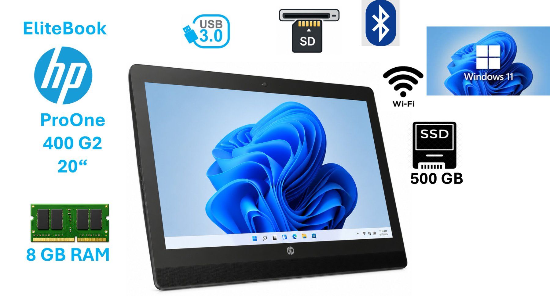 Hewlett Packard PCs: HP ProOne 400 G2 Touch Screen All-in-One PC Win11pro – D'occasion à Meggen par IT-Experte
