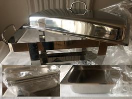 Speisenwärmer Chafing Dish Edelstahl 3 Einlagen