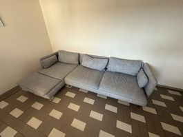 Modernes Ecksofa in Hellgrau (Stoff)
