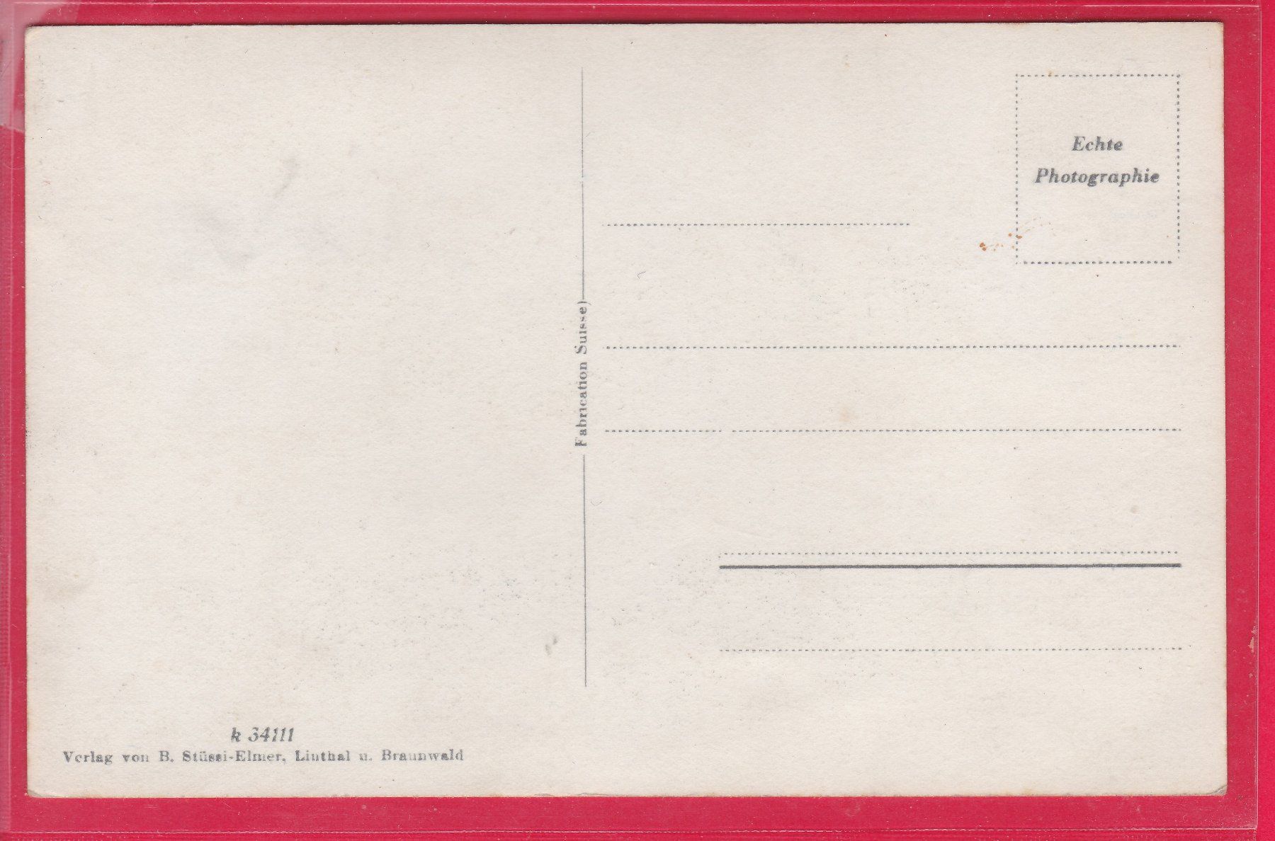 Cartoline postali: BLICK AUF LINTHAL – Usato da Oberrieden venduto da Gebirgsstelze 1
