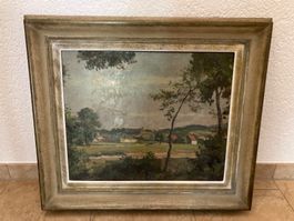 Gemälde, Landschaftsmalerei, Öl auf Leinwand, gerahmt, 1949?