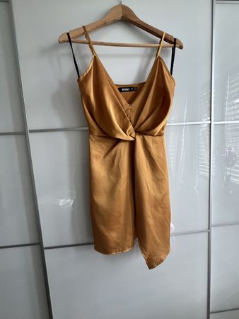 Mustard Mini Dress - Missguided - Size 36 - Glam Summer