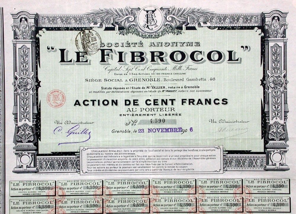 Documenti: Le Fibrocol SA, Grenoble - 1906 – Usato da Solothurn venduto da Sgasche