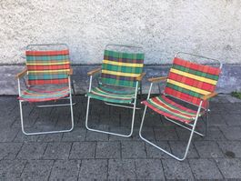 Gebrauchte Vintage Campingstühle Klappstühle 50 -60er Jahre