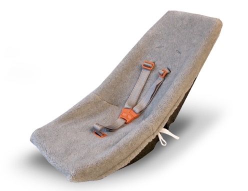 Anhänger: Fahrradanhänger Babyschale mit Teddyfell, grau – Neu und originalverpackt aus Zwillikon von RasantShop