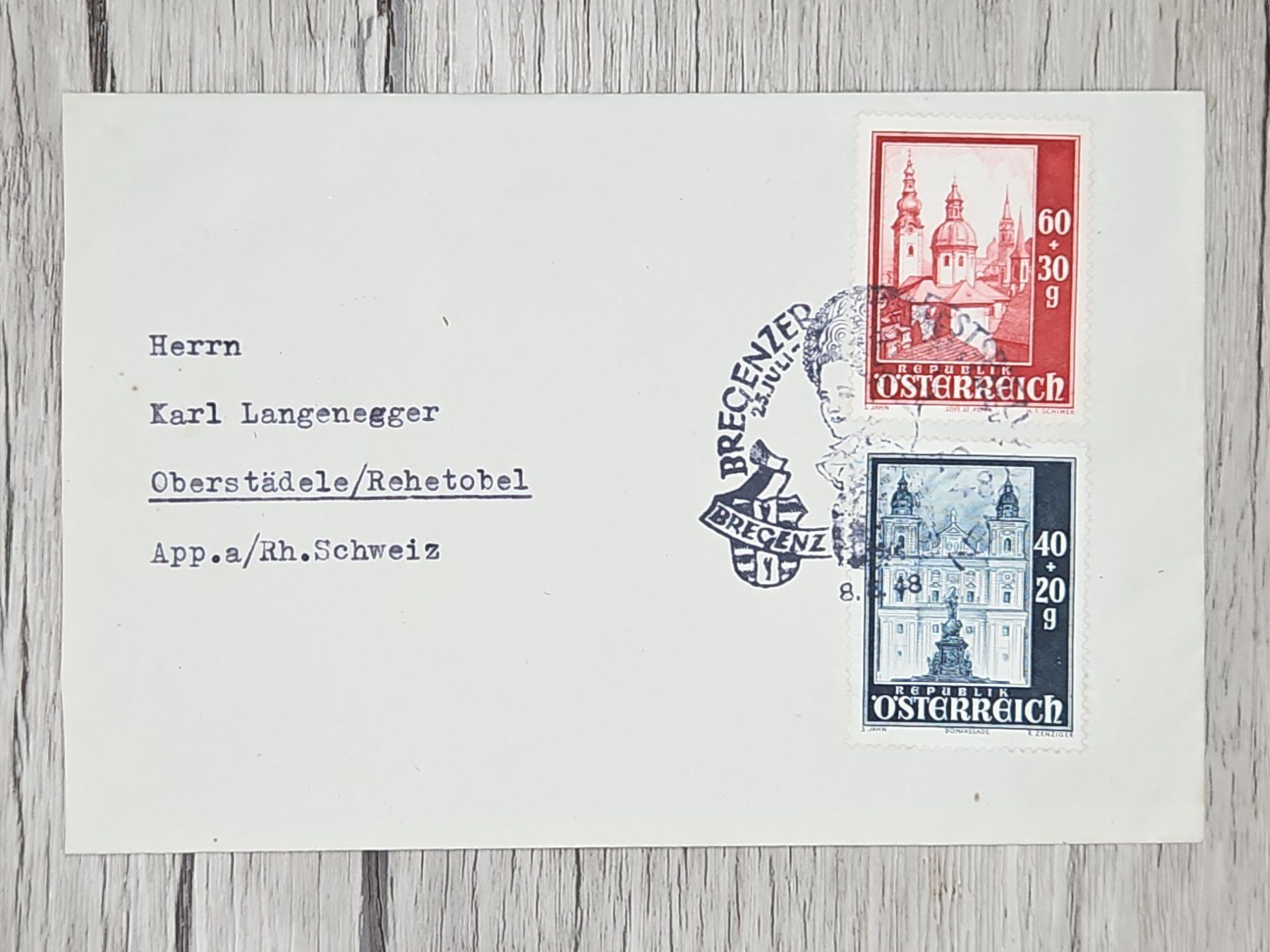 Tutti i francobolli: CL14 Enveloppe + Timbre Autriche 1948 – Usato da Cousset venduto da Patrick_Collections