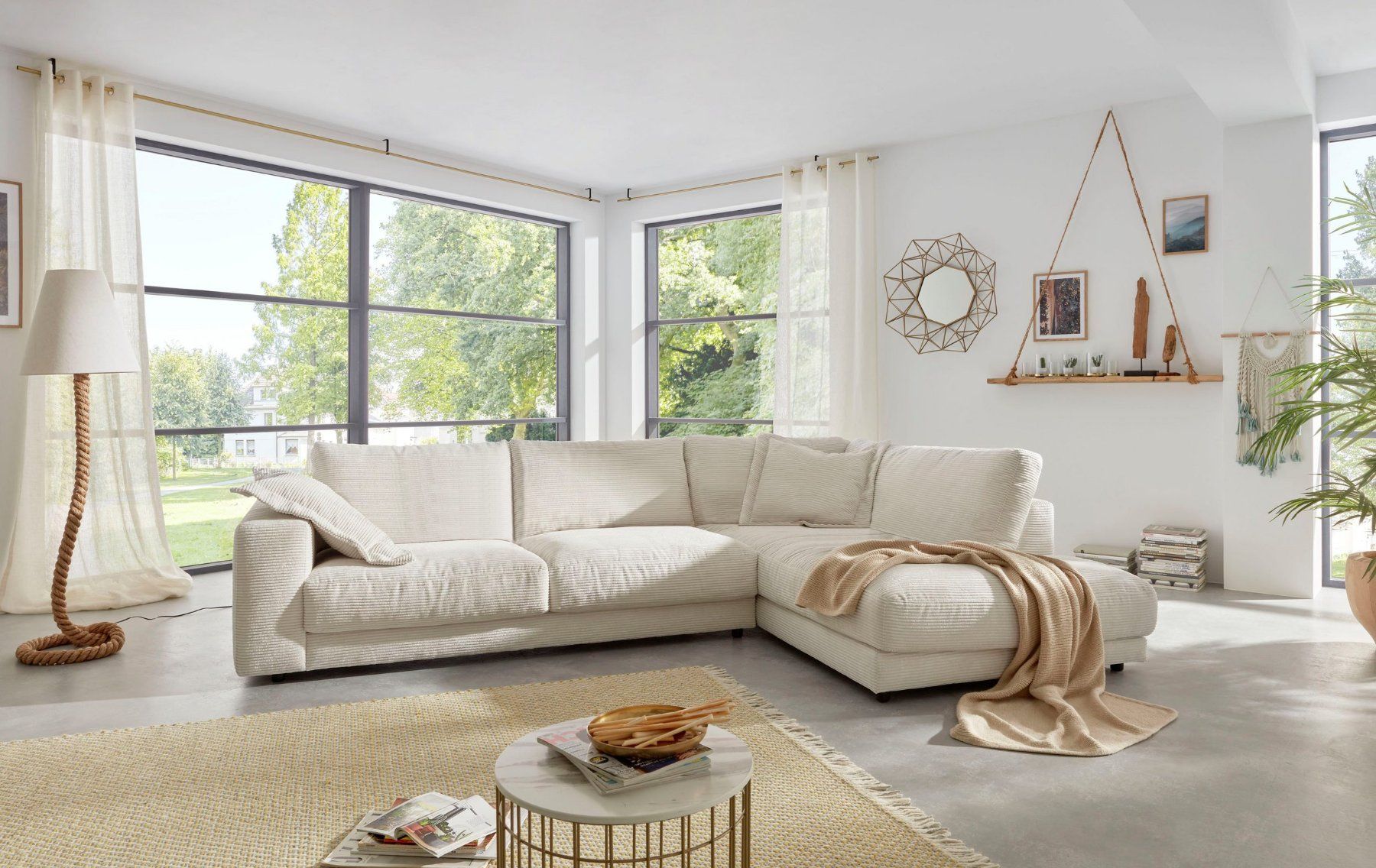 Sofas: Ecksofa High End in Cord Snow rechts – Neu und originalverpackt aus Bischofszell von deluxe-moebel 1