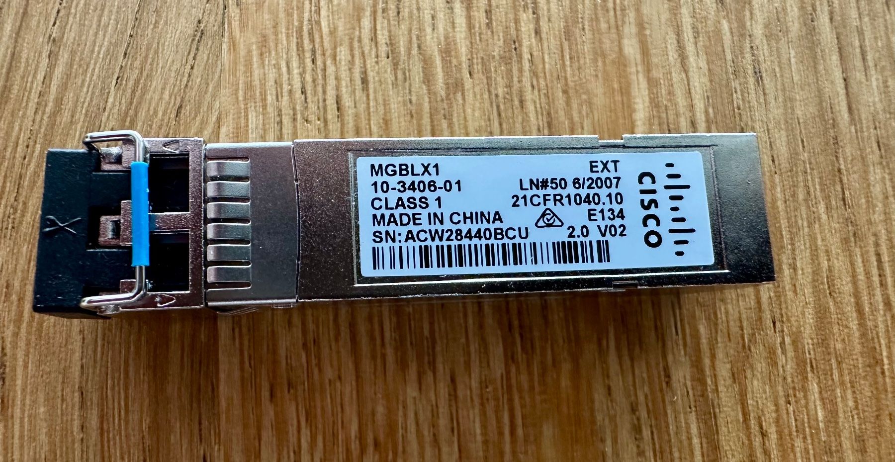 Cisco Laufwerke & Adapter: Netzwerkadapter - Cisco MGBLX1, Singlemode 1000BASE-LX, SFP – Gebraucht aus Sempach von Winus