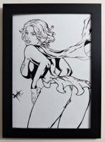 SEXY SUPER GIRL ORIGINAL ART PIN UP COMMISSION ART TACIANO