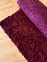 Hochflor Teppich aus Wolle, burgunderrot 170x240 cm
