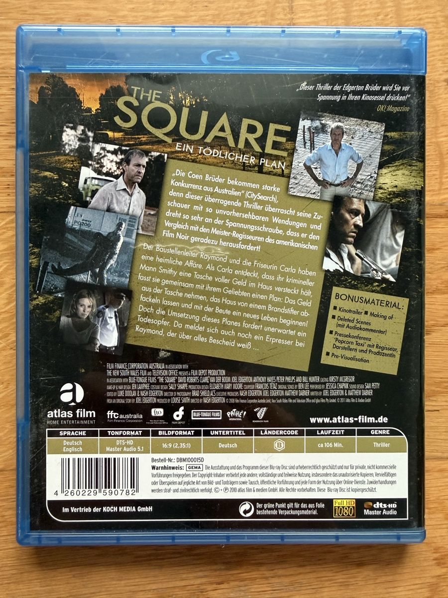 Tutti i DVDs: The Square - Ein tödlicher Plan (2008) Blu-ray – Usato da Kölliken venduto da nerdorado 1